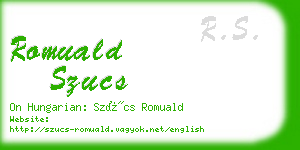 romuald szucs business card